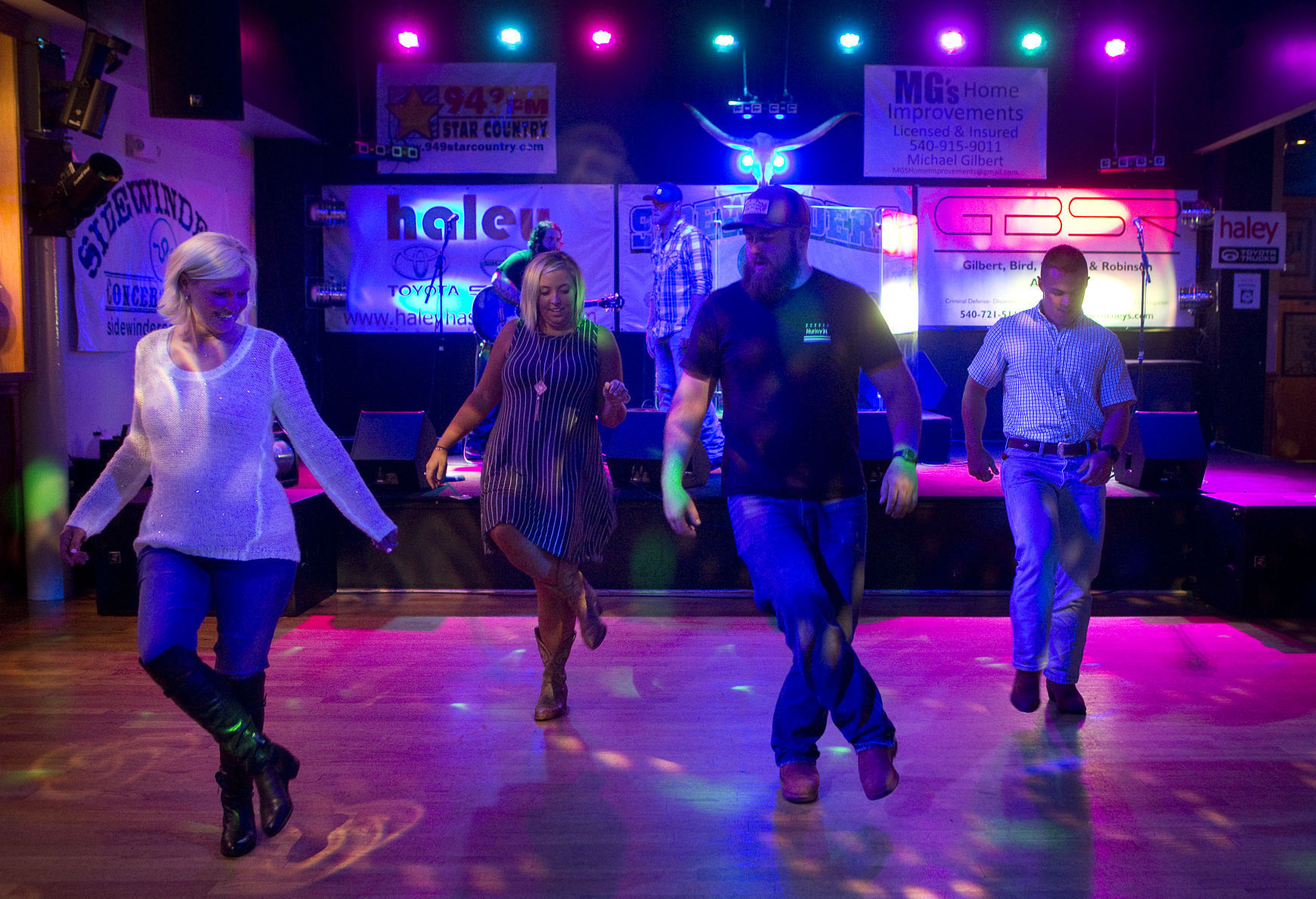 Country-themed bar with line dancing